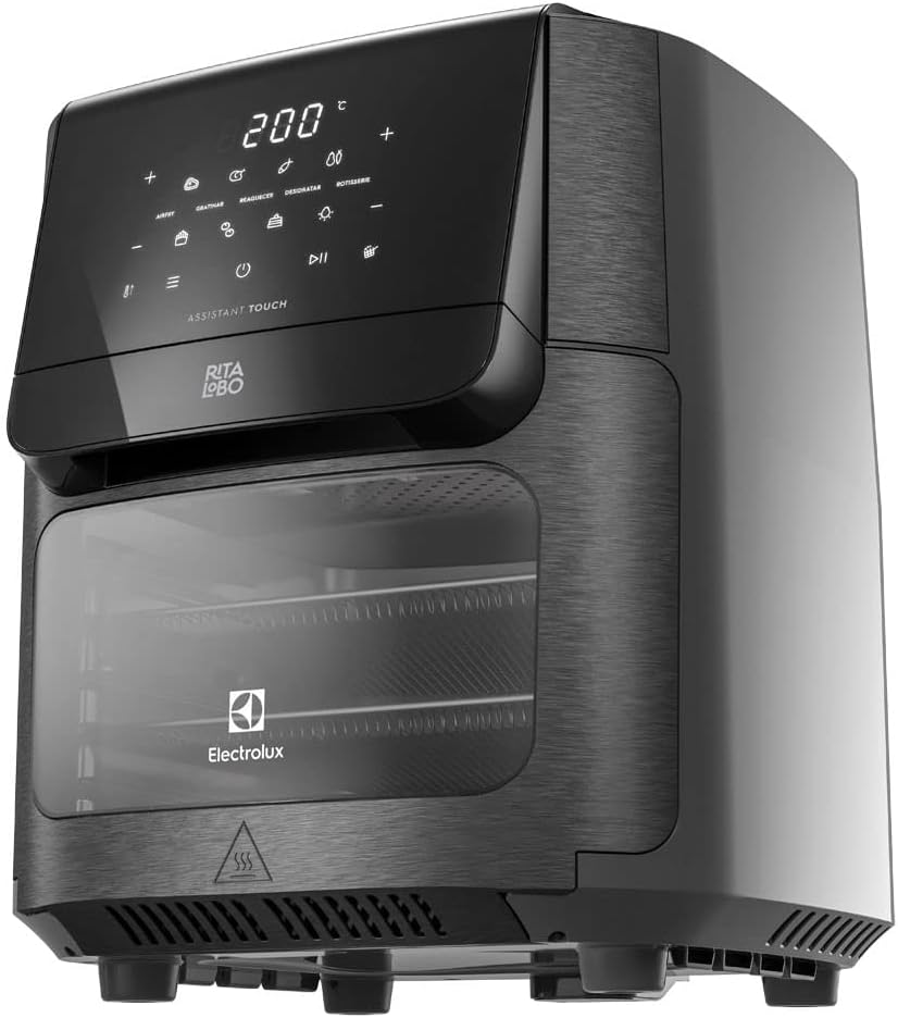 Fritadeira Elétrica sem oleo Forno Oven Airfryer 12L digital receita programada 2 bandejas espeto giratório 1700W Electrolux EAF90 Grafite 127v por Rita Lobo