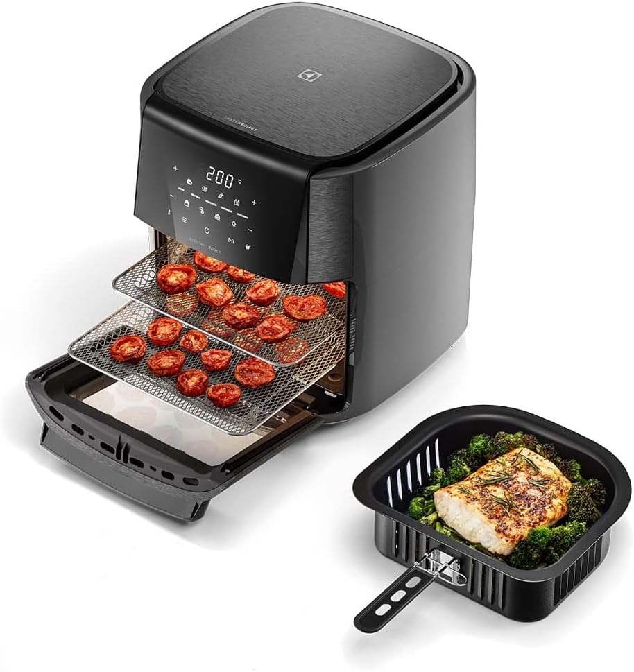 Fritadeira Elétrica sem oleo Forno Oven Airfryer 12L digital receita programada 2 bandejas espeto giratório 1700W Electrolux EAF90 Grafite 127v por Rita Lobo