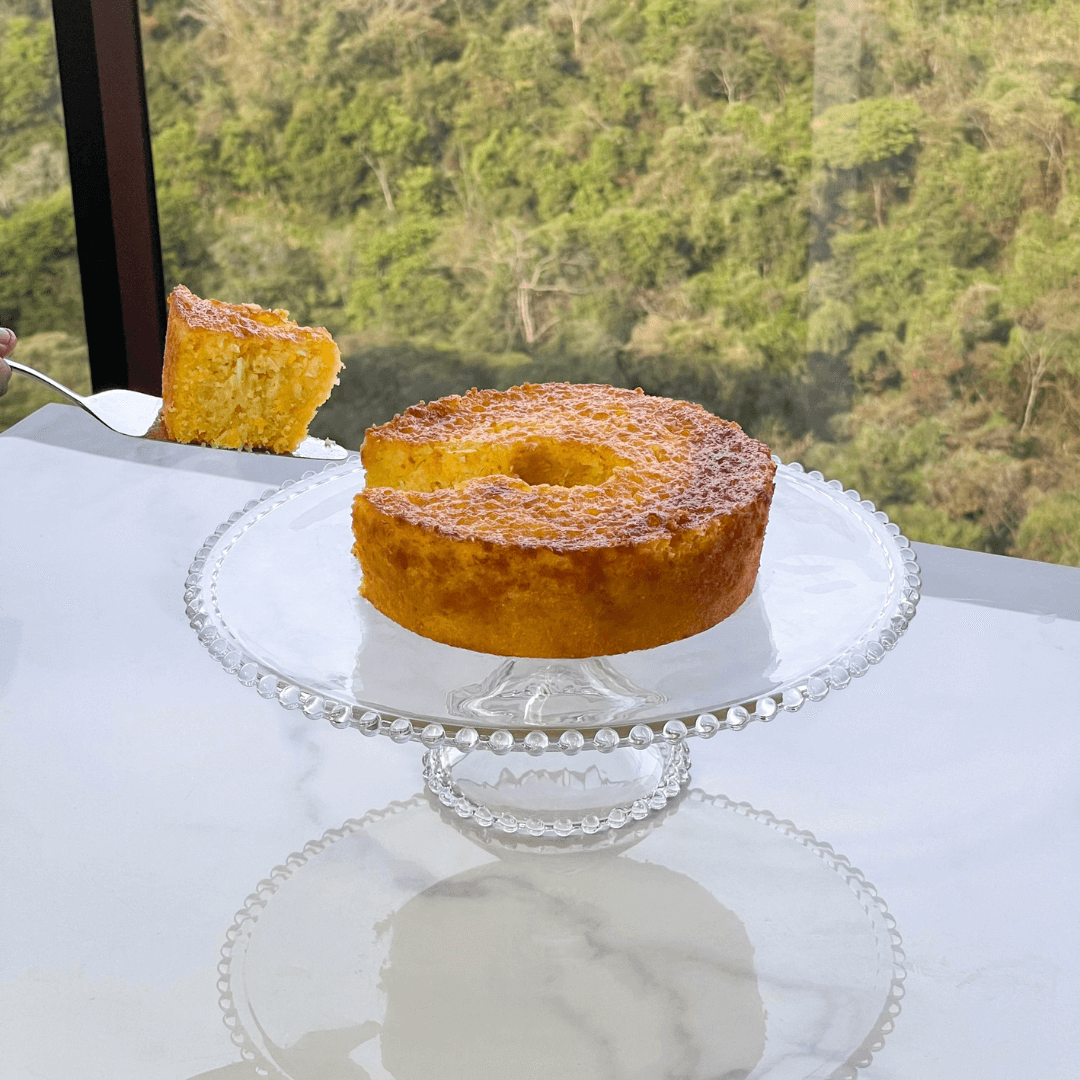 Prato Para Bolo Cristal Com Pé Pearl Bolinha - 31 cm