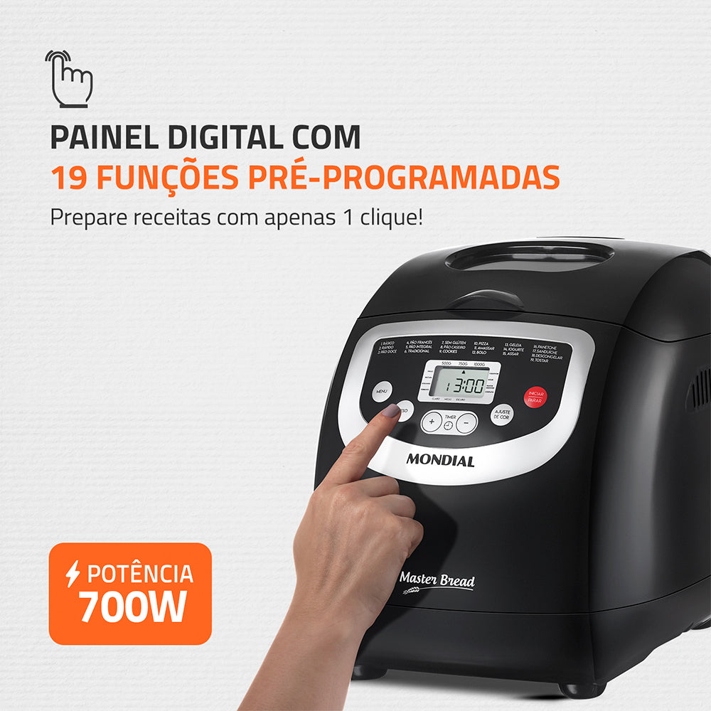 Panificadora Automática Master Bread, Mondial, 700W - NPF-53