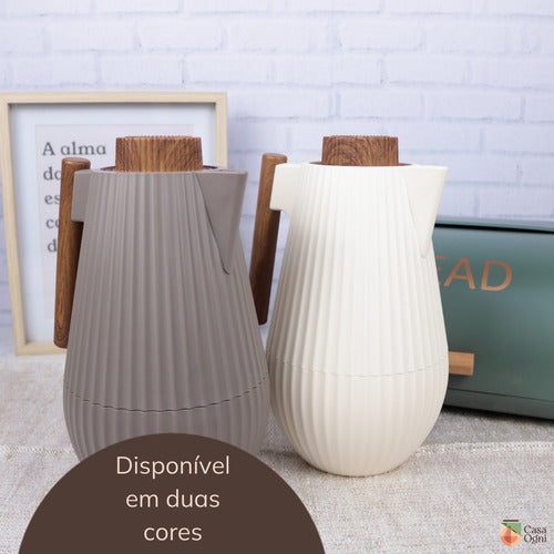 Garrafa Térmica Para Café Chá 1000ml Canelada Resistente