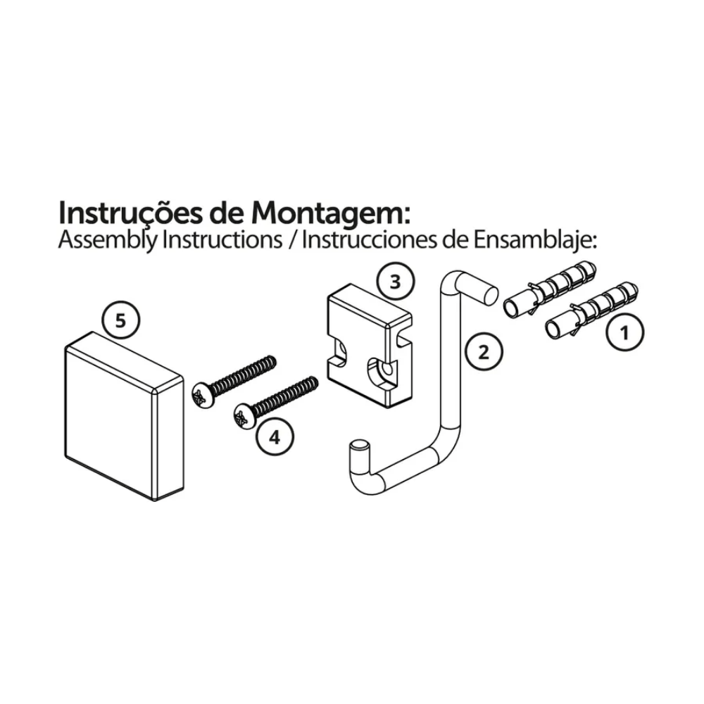 Suporte Porta Papel Higiênico de Parede Fixação Parafuso Dourado