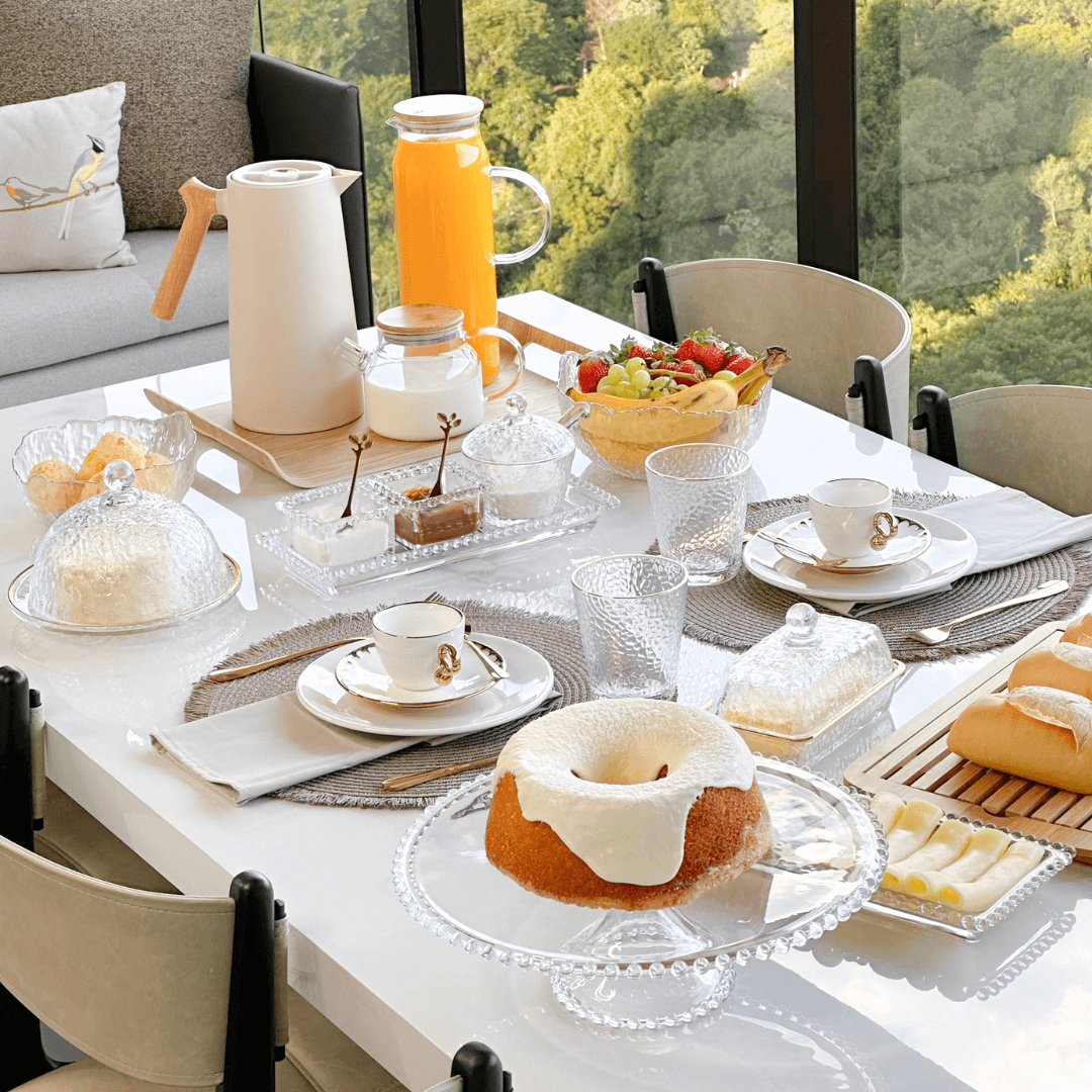 Açucareiro em Cristal de Chumbo Martelado com Colher com Borda Dourada Petra 10cm