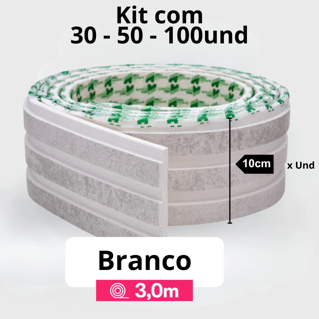 Kit Painel Ripado Autocolante 3M Laminado