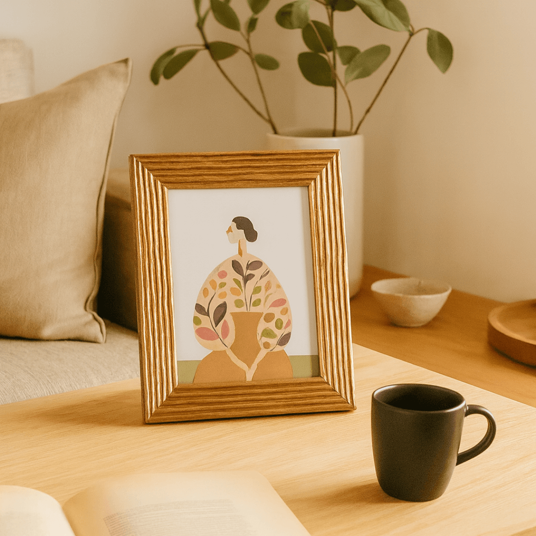 Porta Retrato em PS e Vidro Marrom 15x20