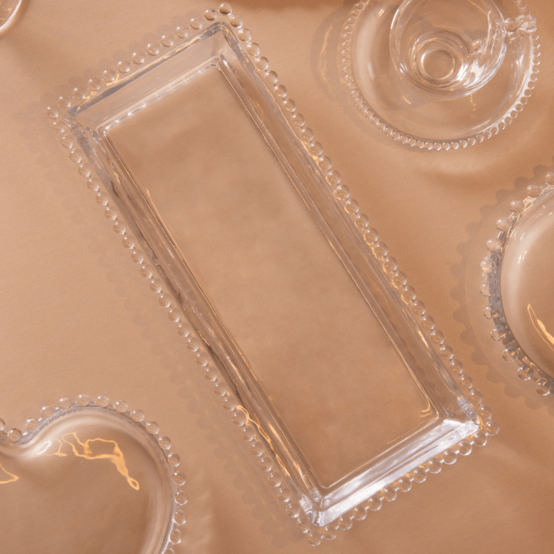 Travessa Cristal Pearl Bolinha - 30 cm