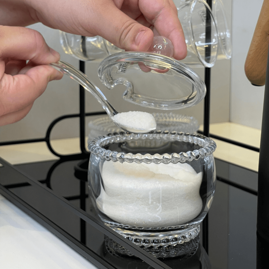 Açucareiro Cristal com Colher Bolinha Pearl - 10 cm