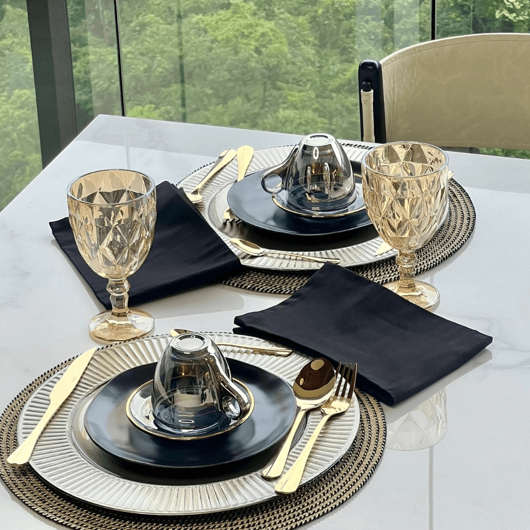 Jogo 6 Taças para Água de Vidro Diamond Âmbar Metalizado - 325ml