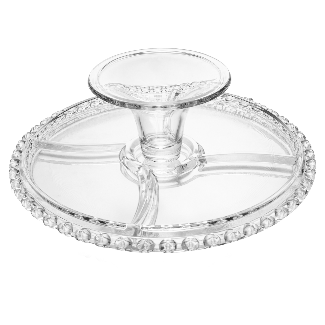 Prato para Bolo Boleira Petisqueira de Cristal Coração 25,5cm