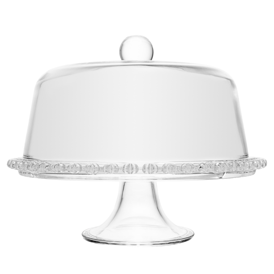 Prato para Bolo Boleira Petisqueira de Cristal Coração 25,5cm