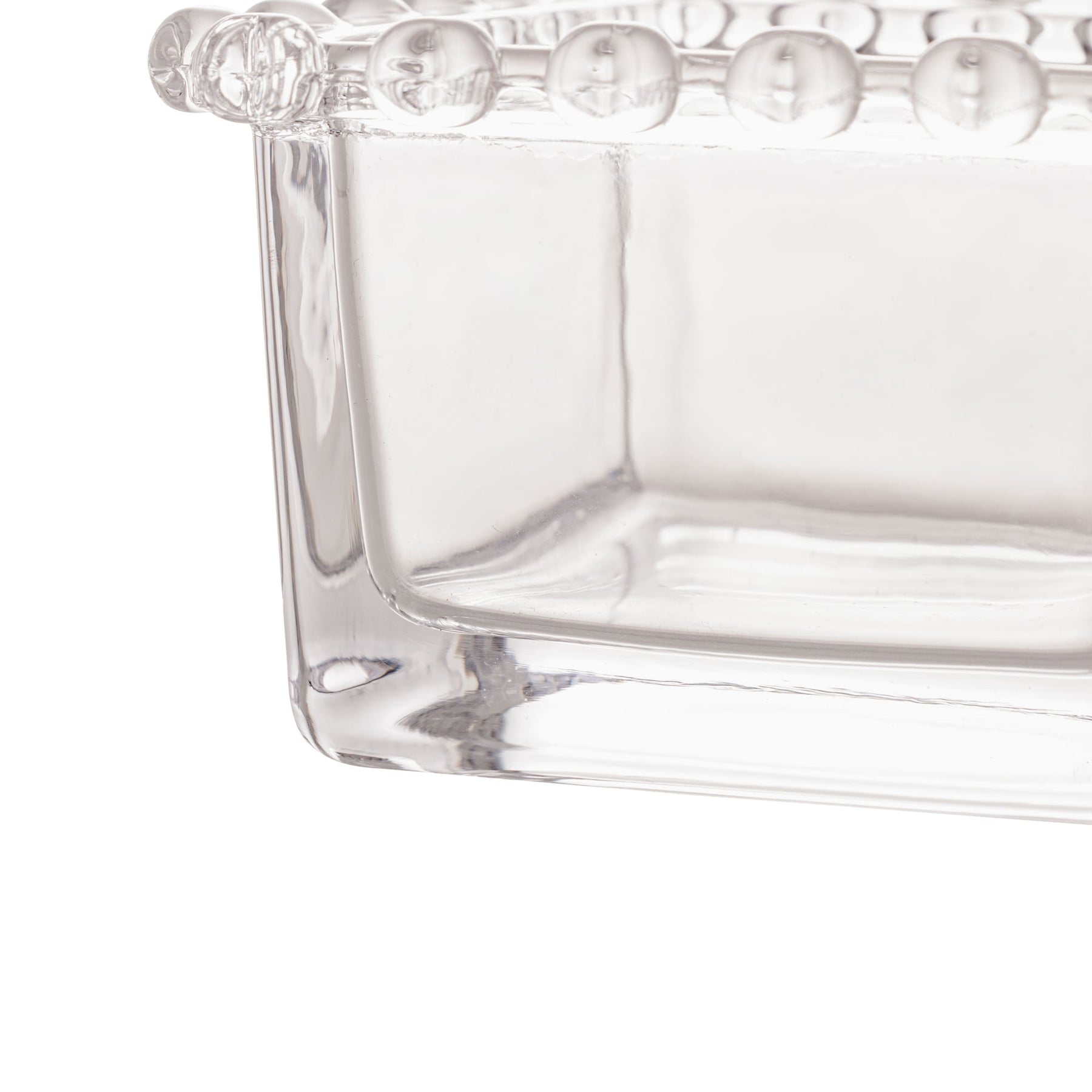 Bowl Quadrado de Cristal Coração Pearl Transparente 8,5cm