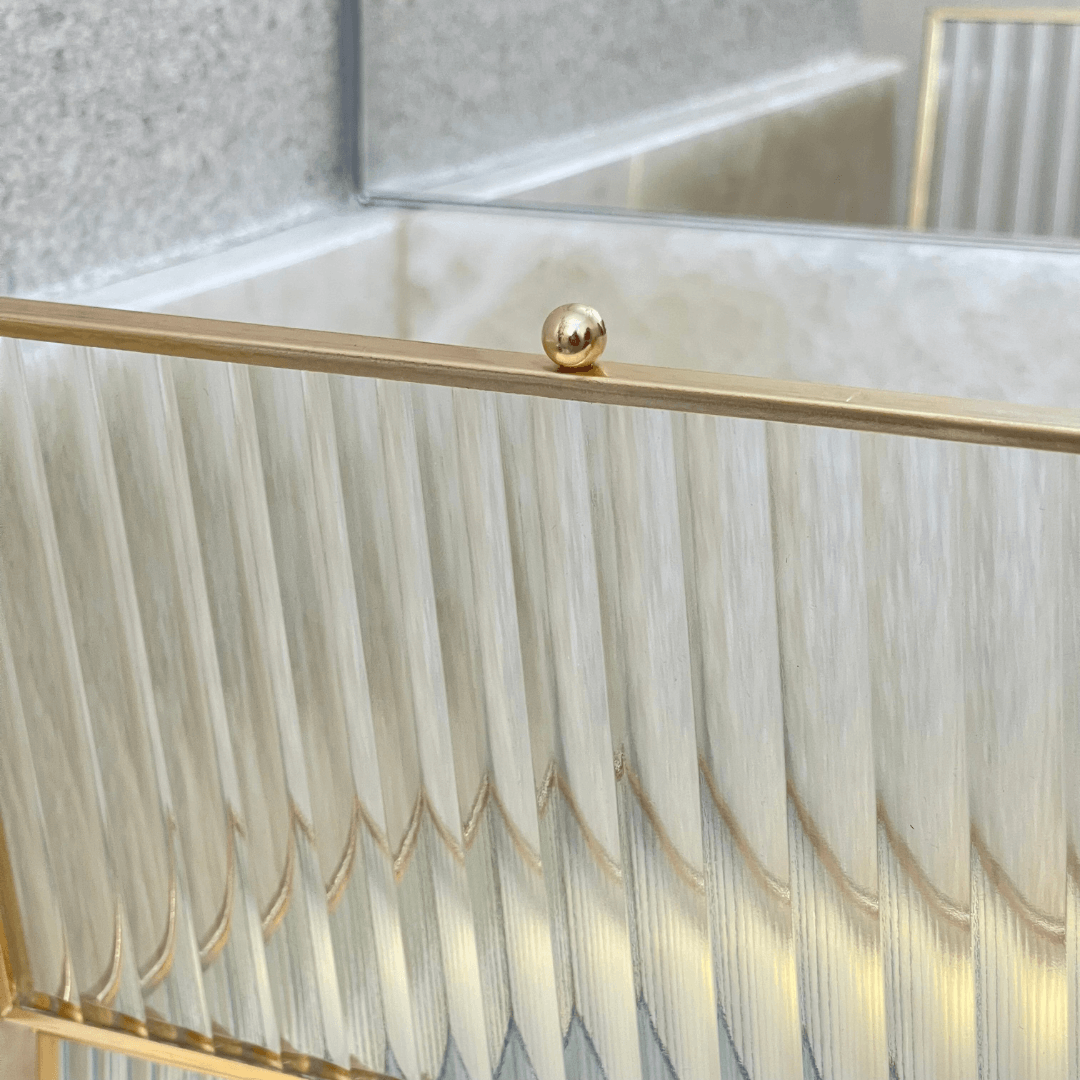 Caixa em Vidro com Metal 21cm P