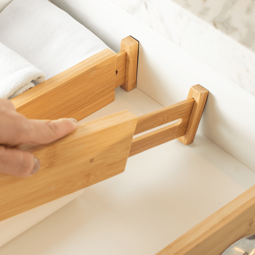 Divisória de Gavetas Ajustável Keep de Bambu 56cm