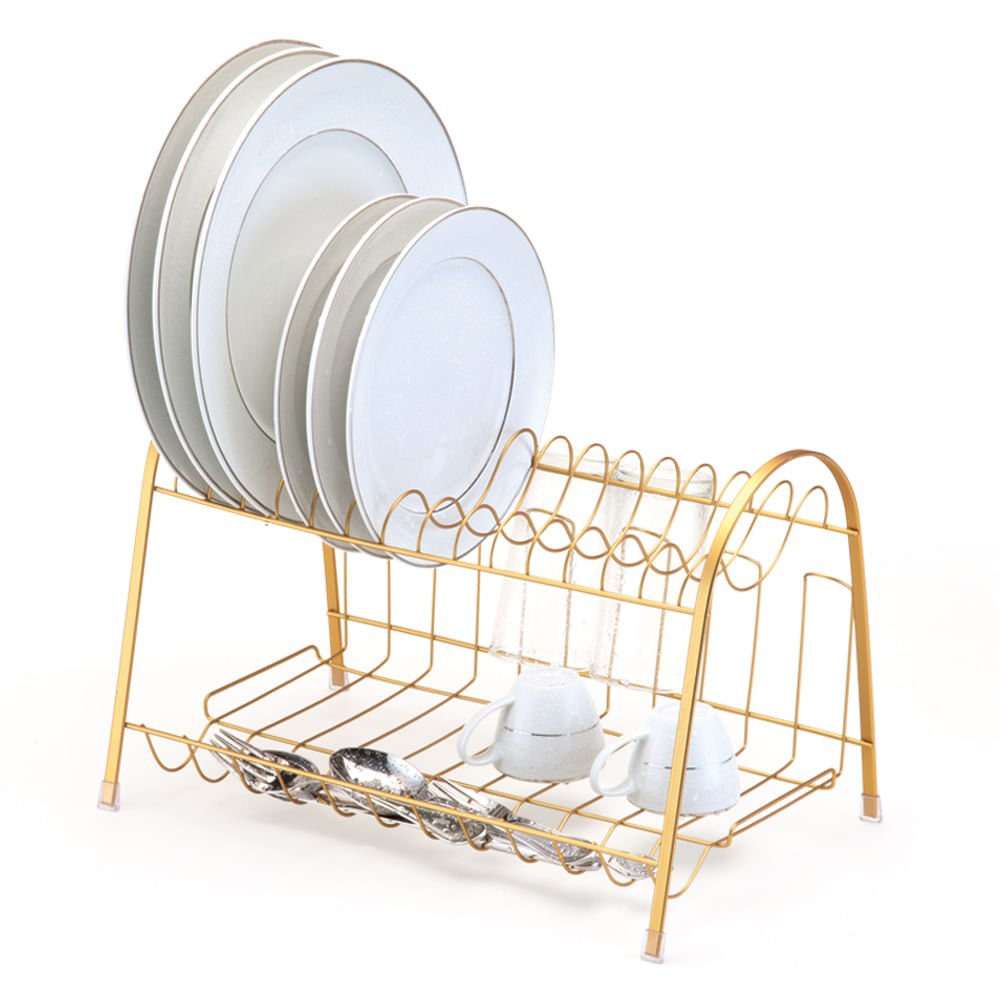 Escorredor Max Duplo Dourado Fosco