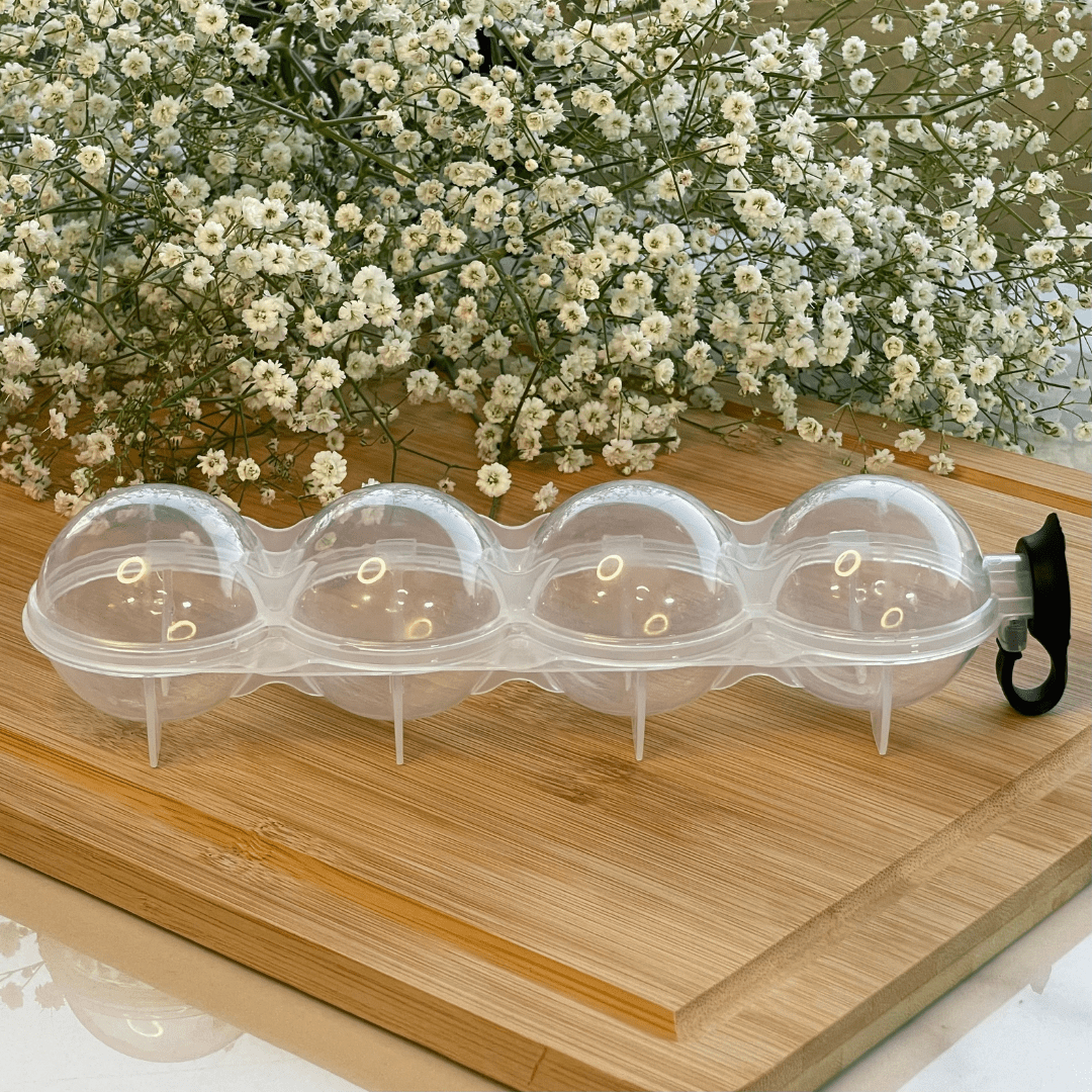 Forma para Gelo 4 Cavidades Redondas de Plástico 250ml