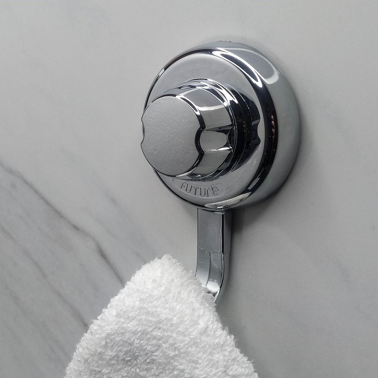 Gancho de Parede para Pendurar Multiuso Cromado com Ventosa - Fácil Instalação