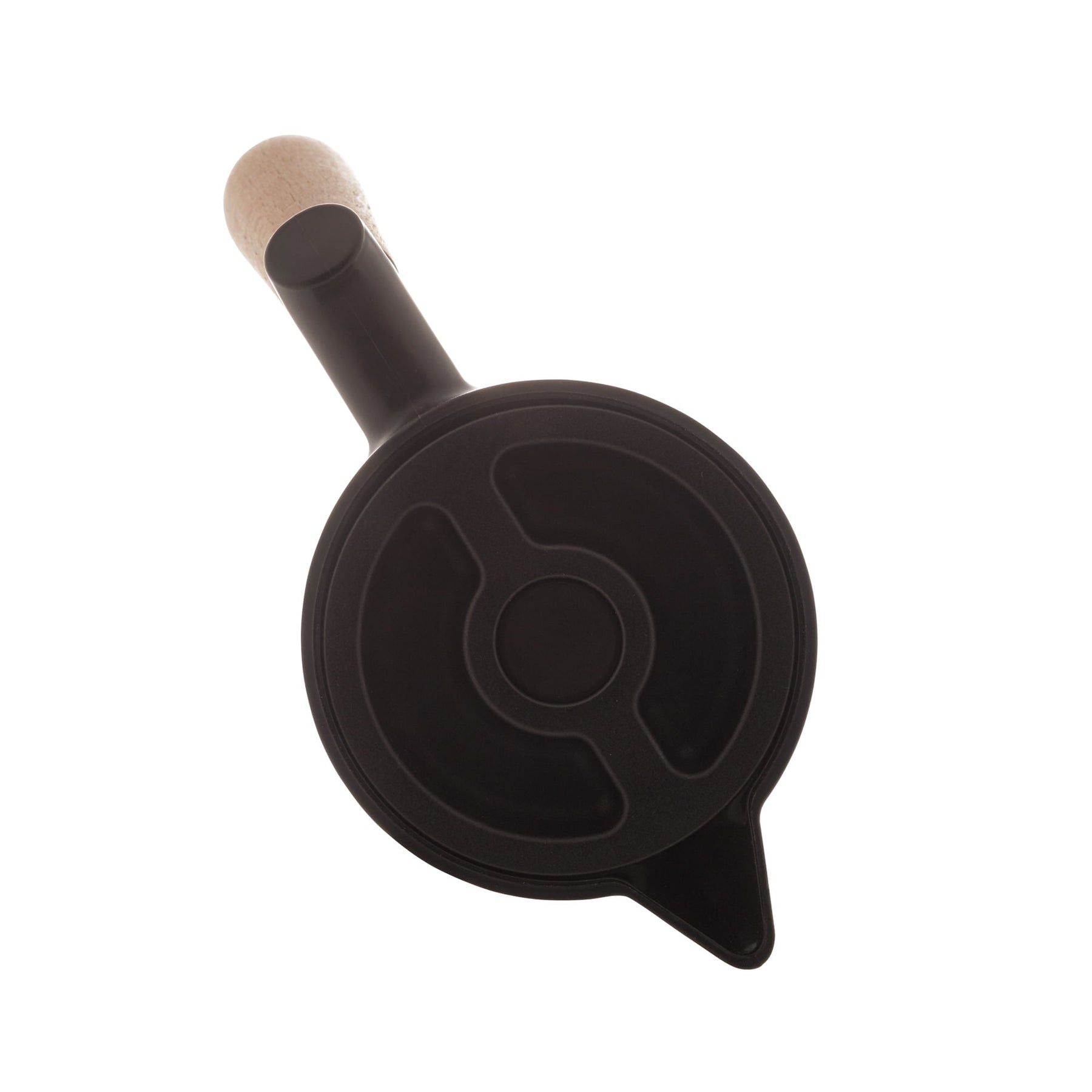 Garrafa Térmica Nórdica com Cabo de Madeira Preta 1 Litro