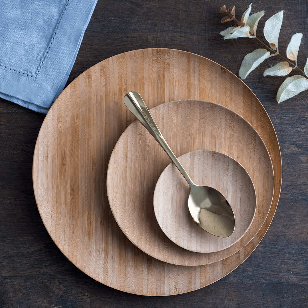 Jogo 6 Colheres Positano Dourada 18cm