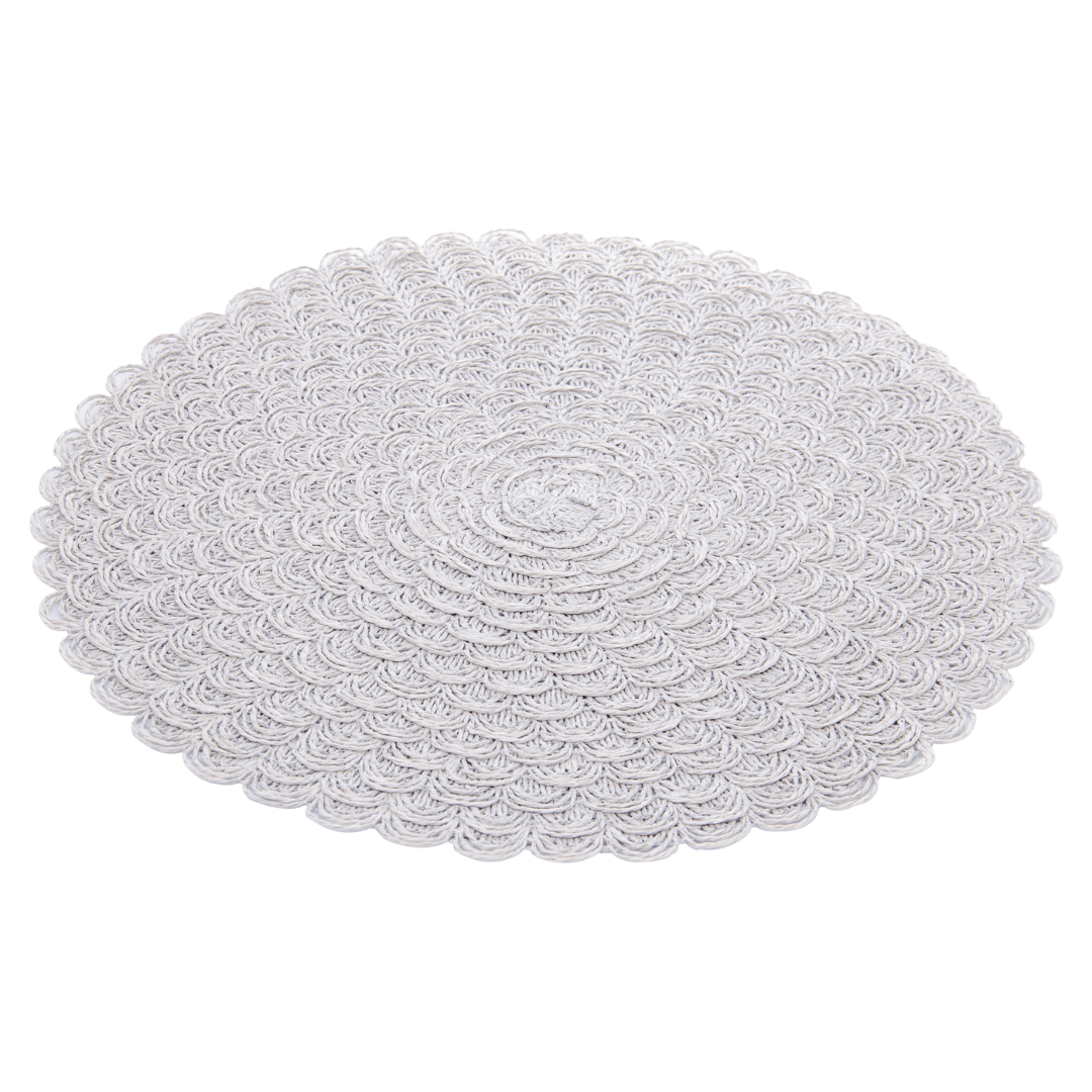 Jogo Americano Redondo Pétala Cinza 38cm