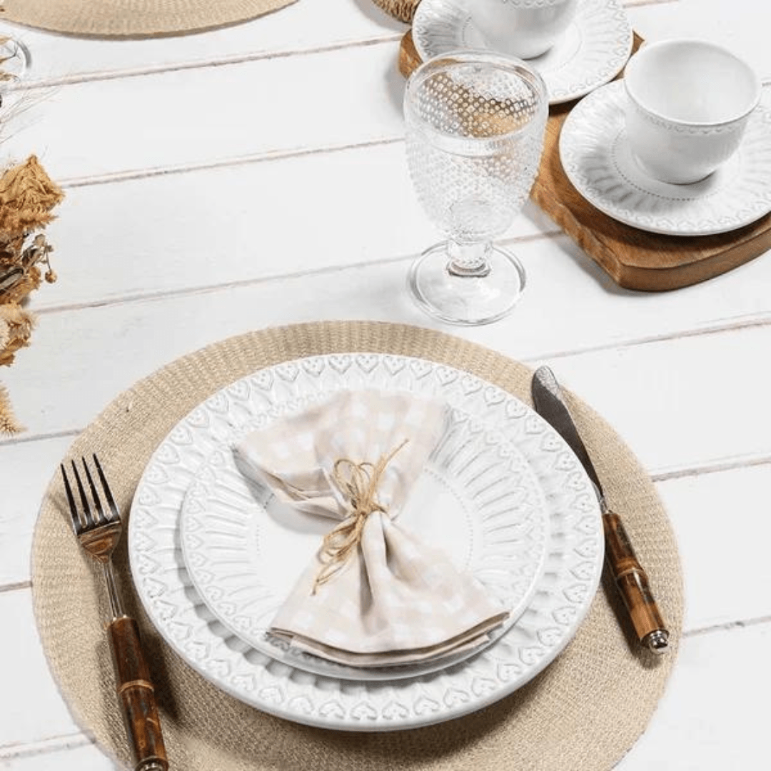 Jogo Americano Redondo Serenity Areia 38cm