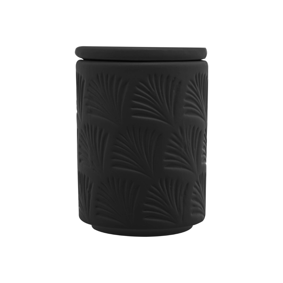 Jogo para Banheiro Leaf em Ceramica Preto 2 Peças