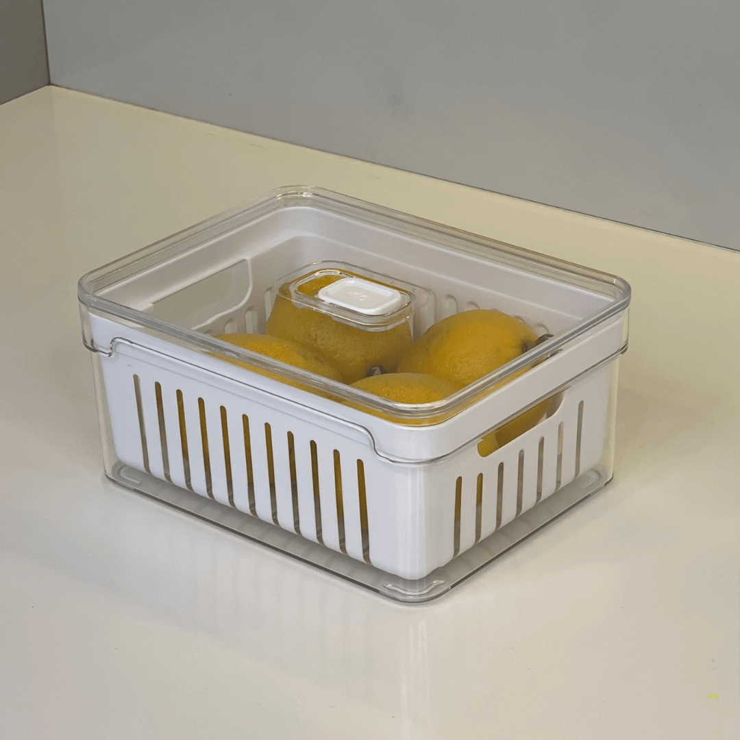 Kit de 4 Organizadores de Geladeira Clear Fresh com Cesto 2,2 Litros