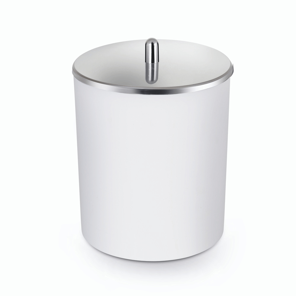Lixeira Branca 5 Litros Com Tampa Inox