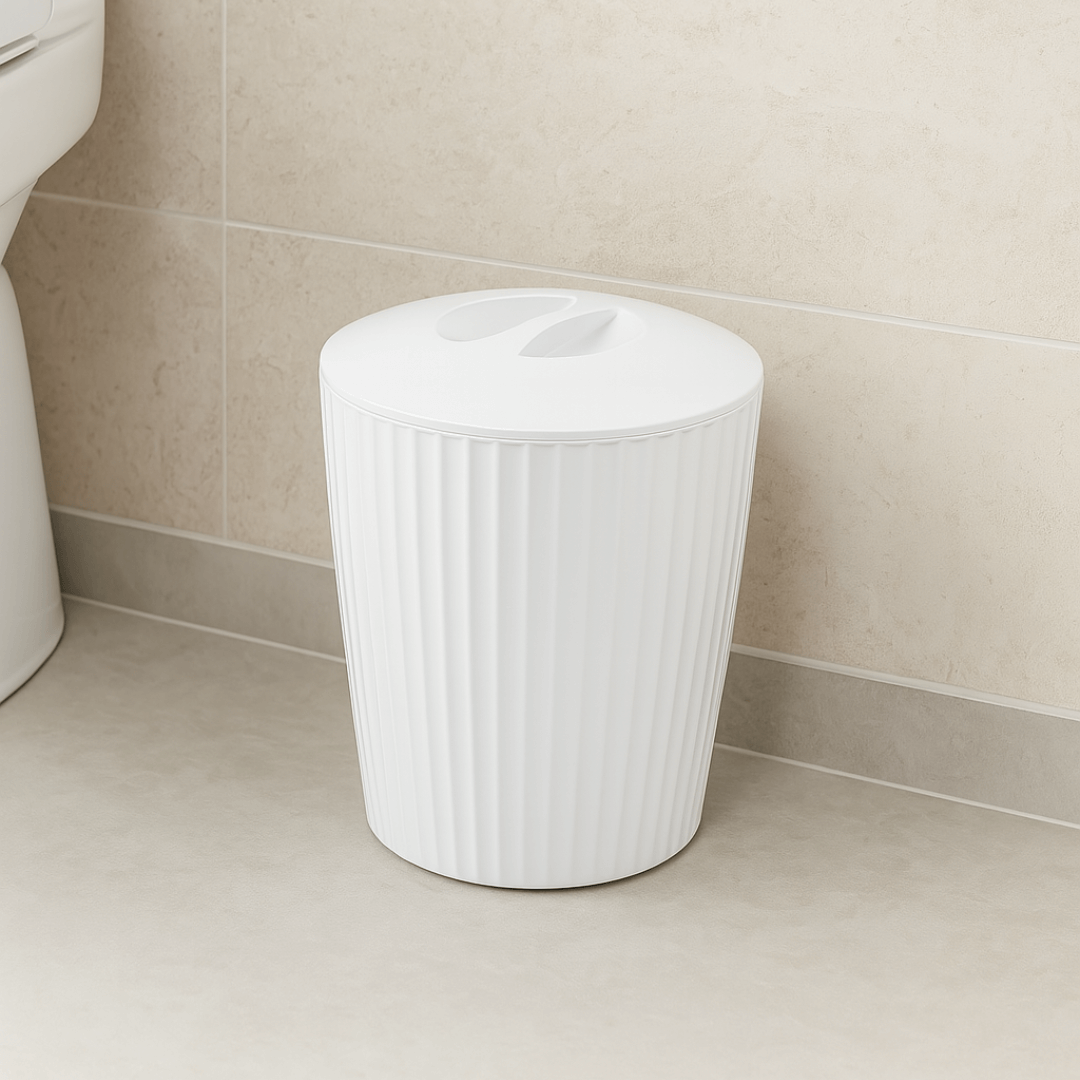 Cesto de Lixo Lixeira Groove Branco 5 Litros