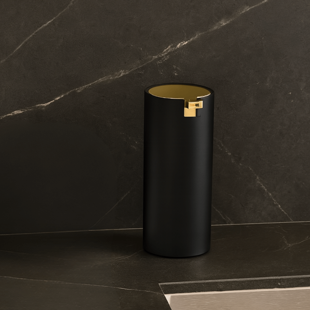 Dispenser Para Detergente Linha Conceito Preto e Dourado