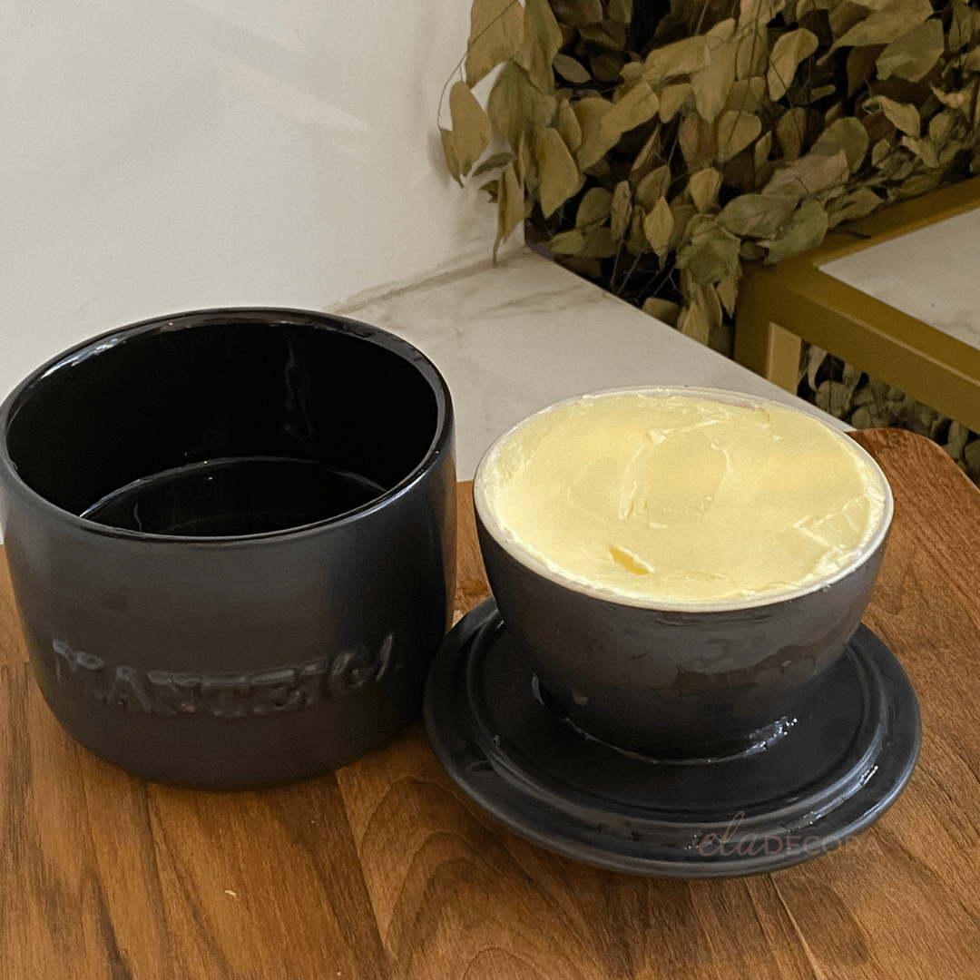 Manteigueira Francesa em Cerâmica Chumbo