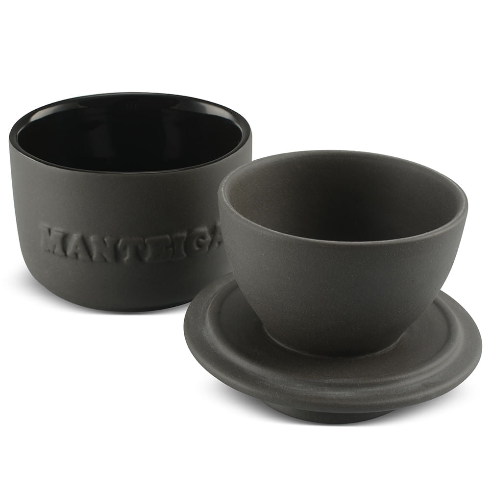 Manteigueira Francesa em Cerâmica Chumbo