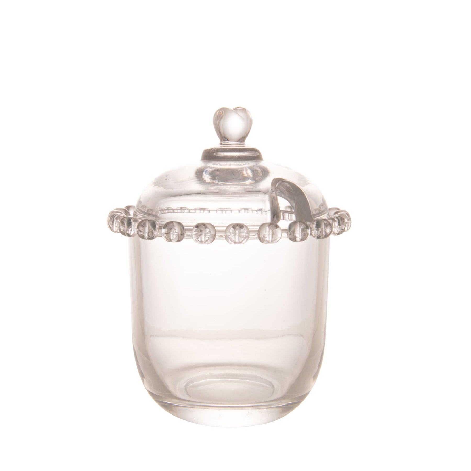 Meleira de Cristal Chumbo com Pegador e Detalhes em Formato de Coração