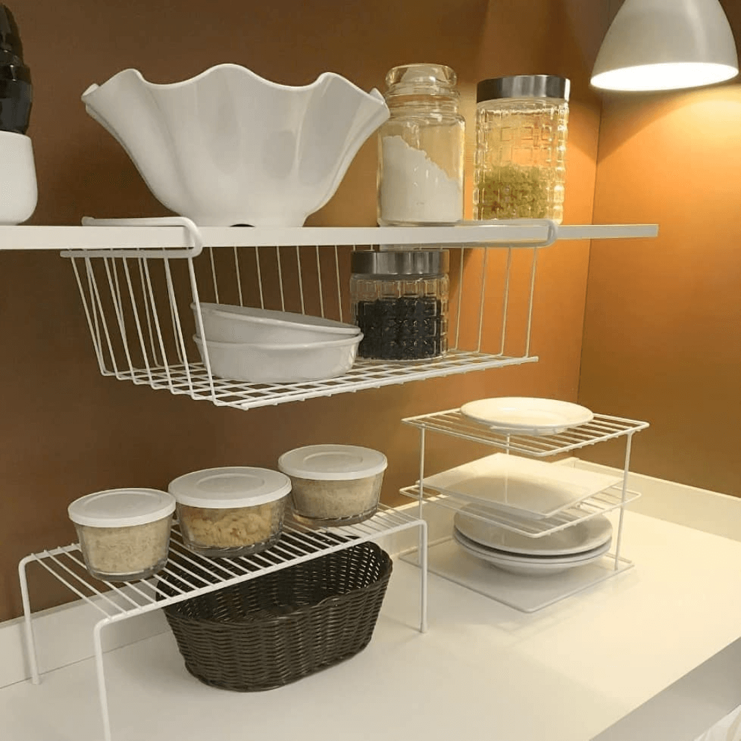 Suporte Para Pratos Organizador de Bancada Branco