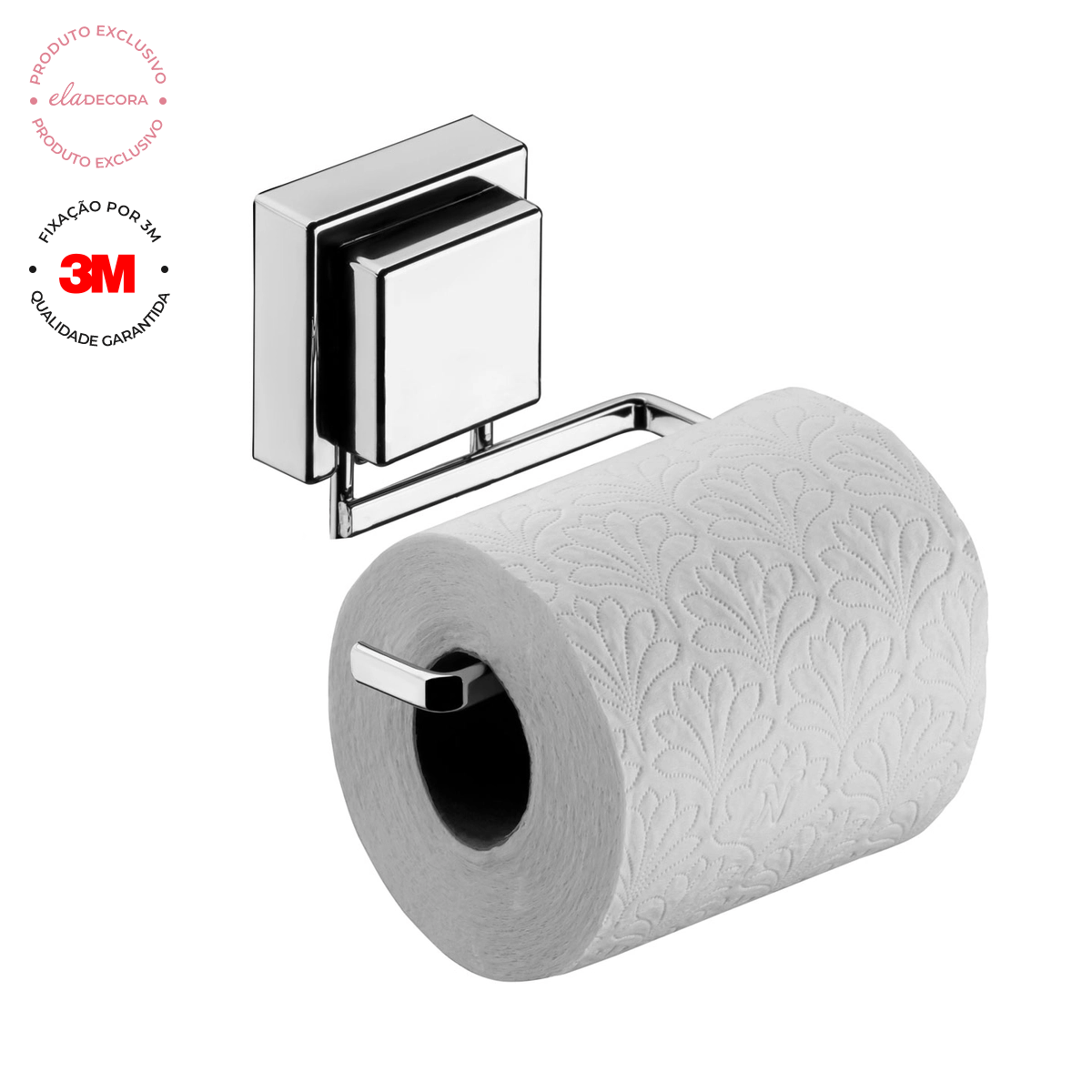 Porta Papel Higiênico Fixação 3M Cromado