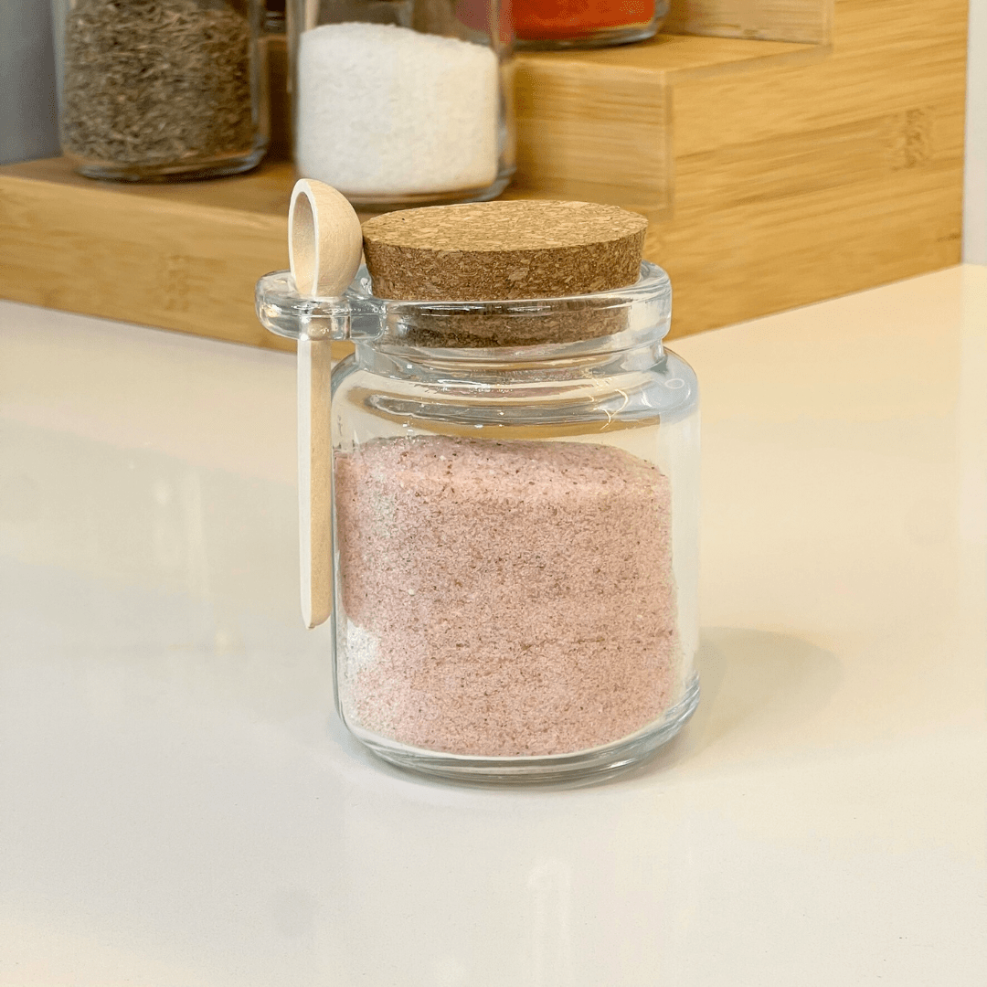 Porta Tempero de Vidro com Colher de Bambu 240ml