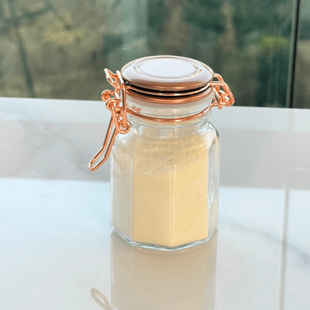 Porta Tempero Hermético de Vidro e Metal Rose Gold - 8 cm