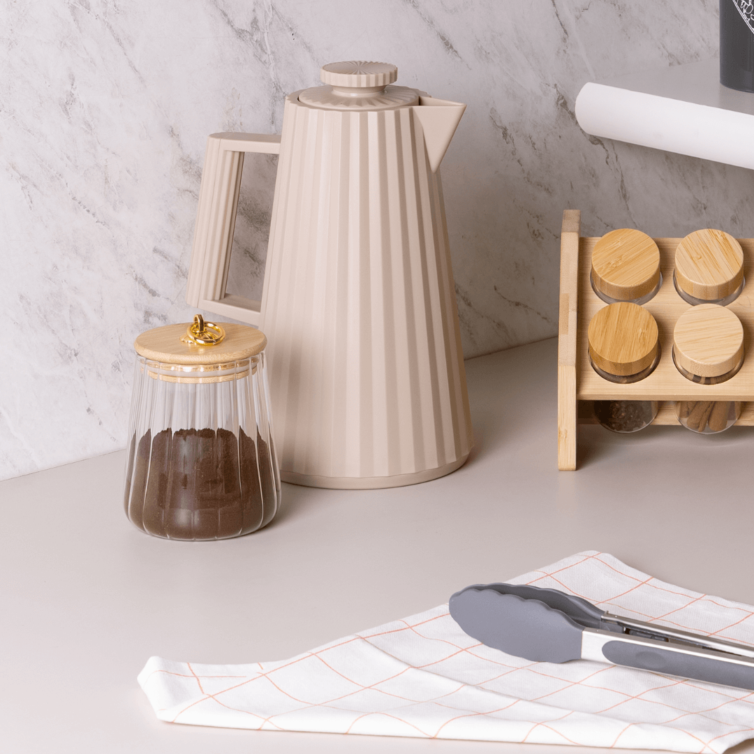 Pote de Vidro Classic com Tampa de Bambu 650ml