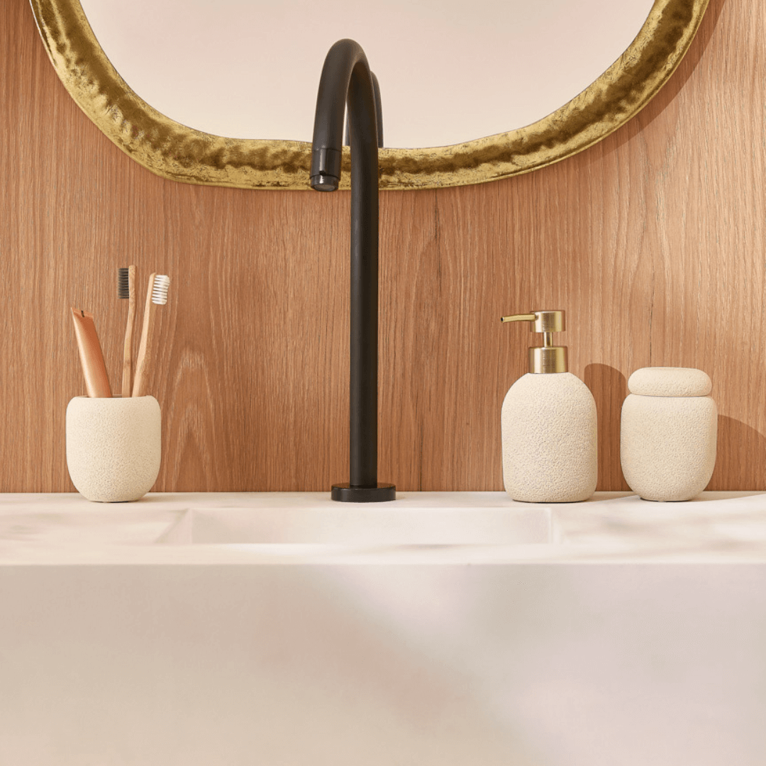 Copo Multiuso Porta Objetos em Cimento Bege 9cm