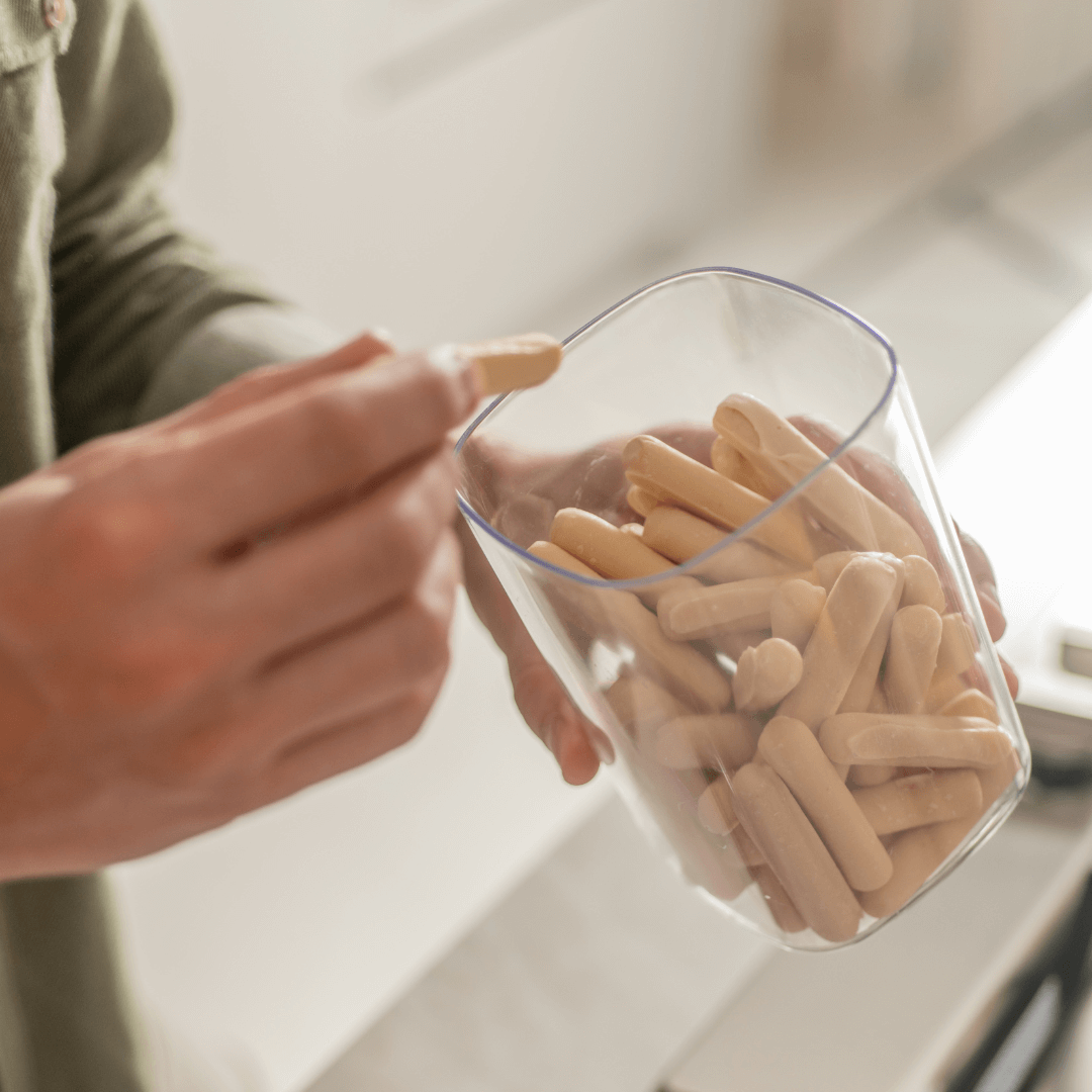 Pote Porta Mantimento Organizador Quadrado com Tampa Hermética Natural 1 Litro