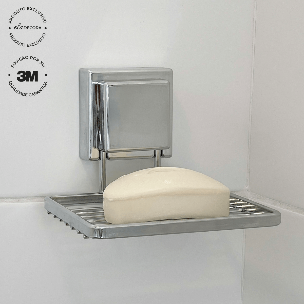 Saboneteira com Fixação 3M Cromado