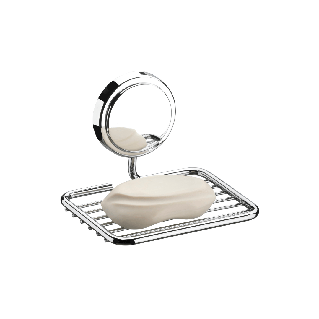 Saboneteira Fixação por Adesivo Cromada 12,5cm