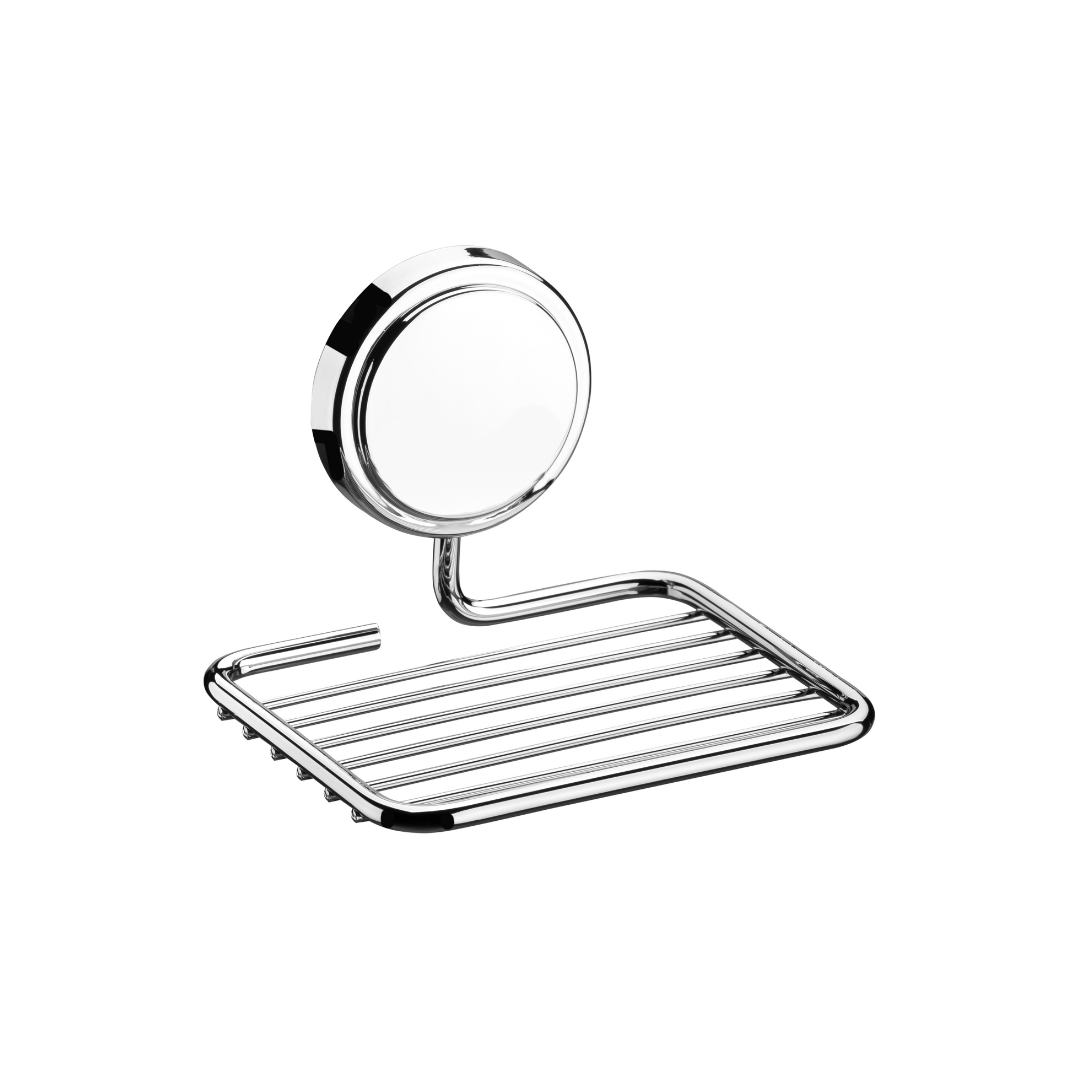 Saboneteira Fixação por Adesivo Cromada 12,5cm