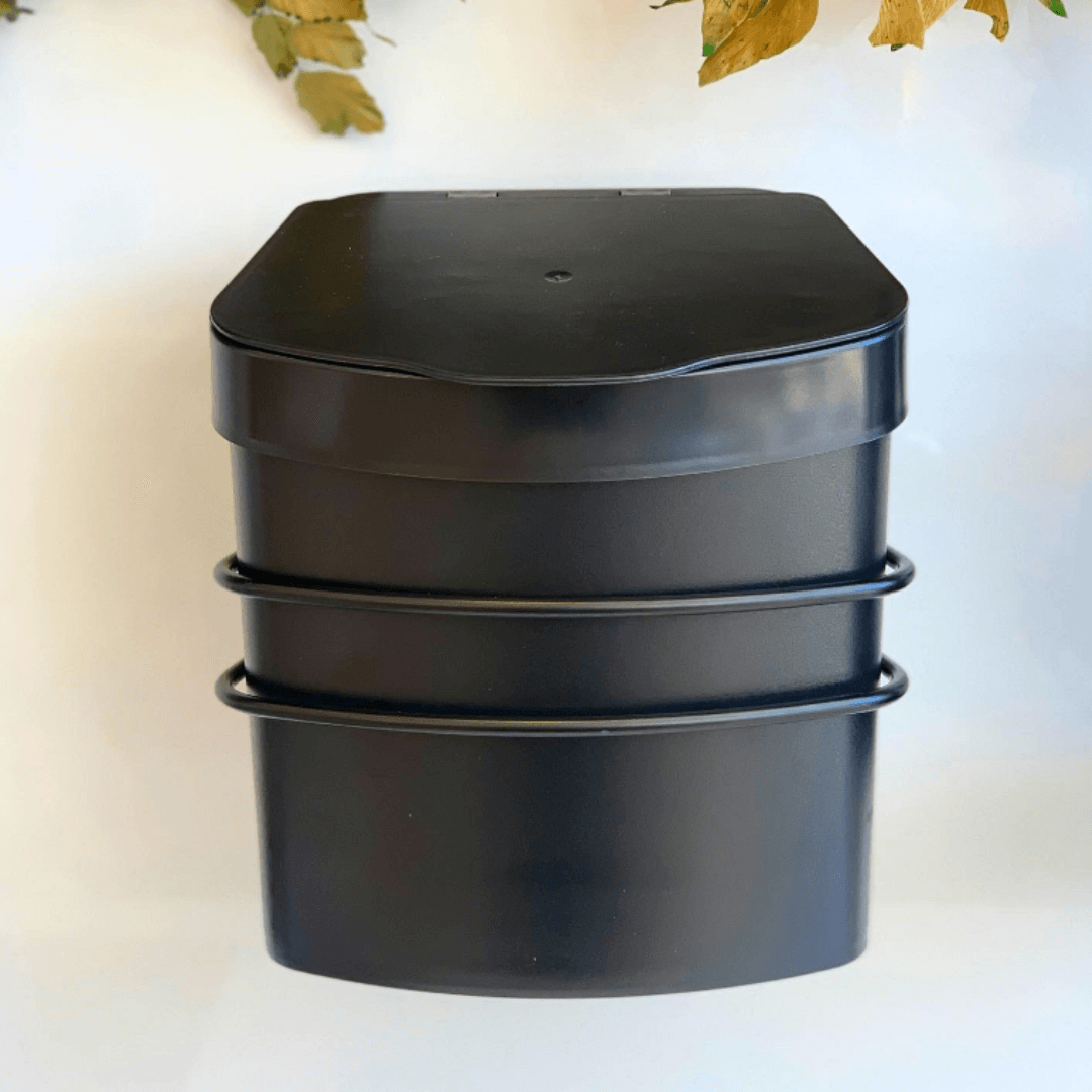 Suporte Com Lixeira De Fixacao Ventosa Preto Fosco 2,5 Litros