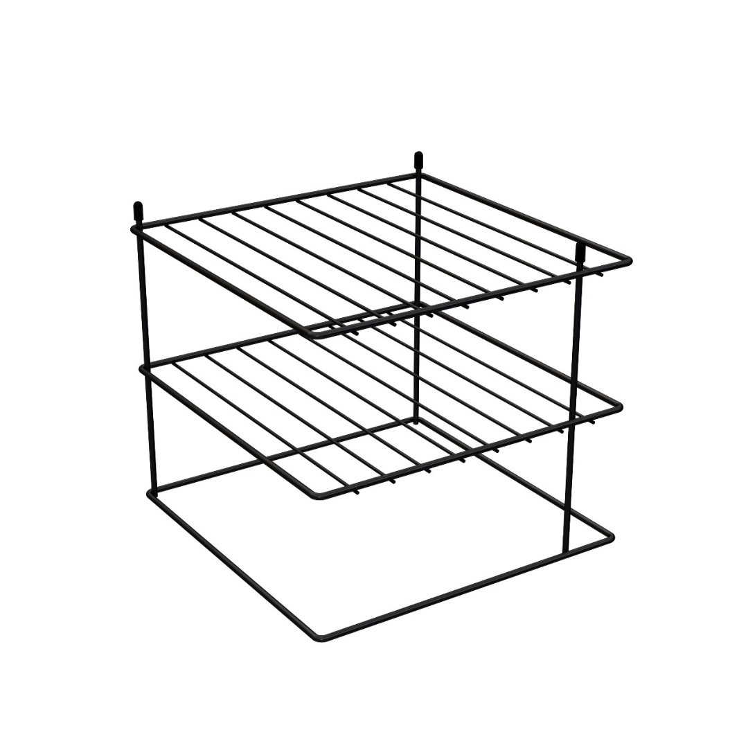 Suporte Organizador De Pratos Quadrado Preto - 26 cm