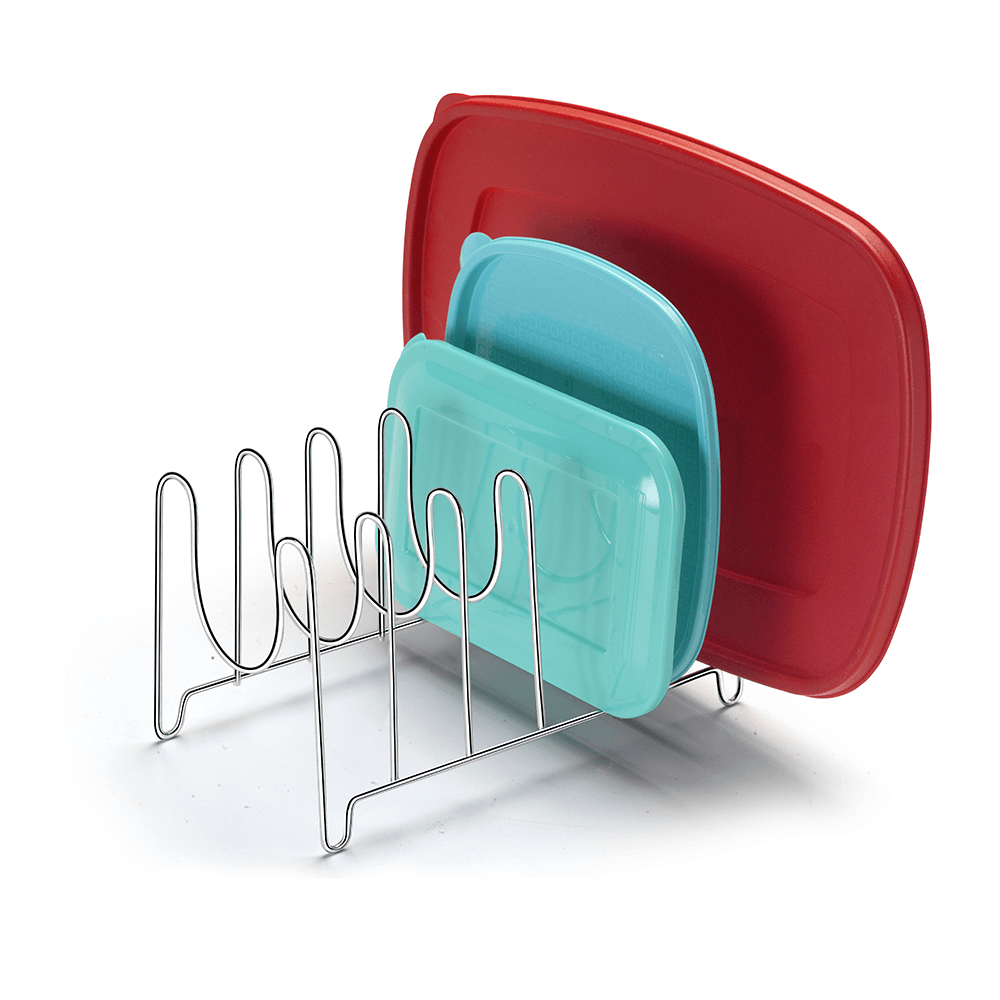 Suporte Organizador De Tampas De Apoiar Armário Cromado