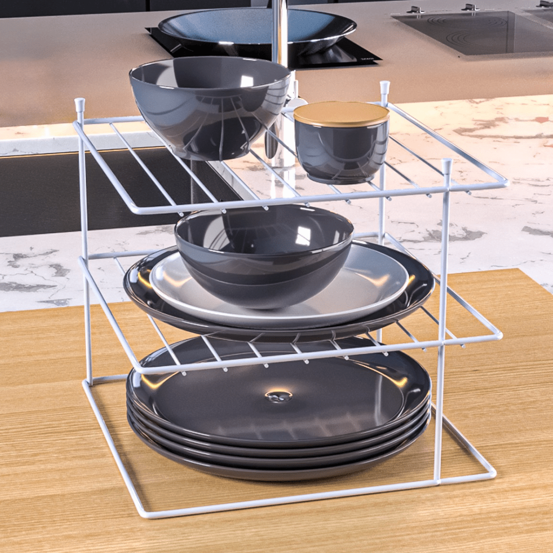 Suporte Para Pratos Organizador de Bancada Branco