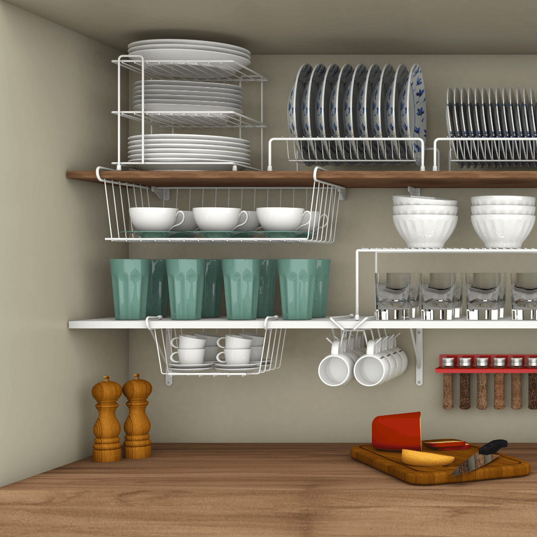 Suporte Para Pratos Organizador de Bancada Branco