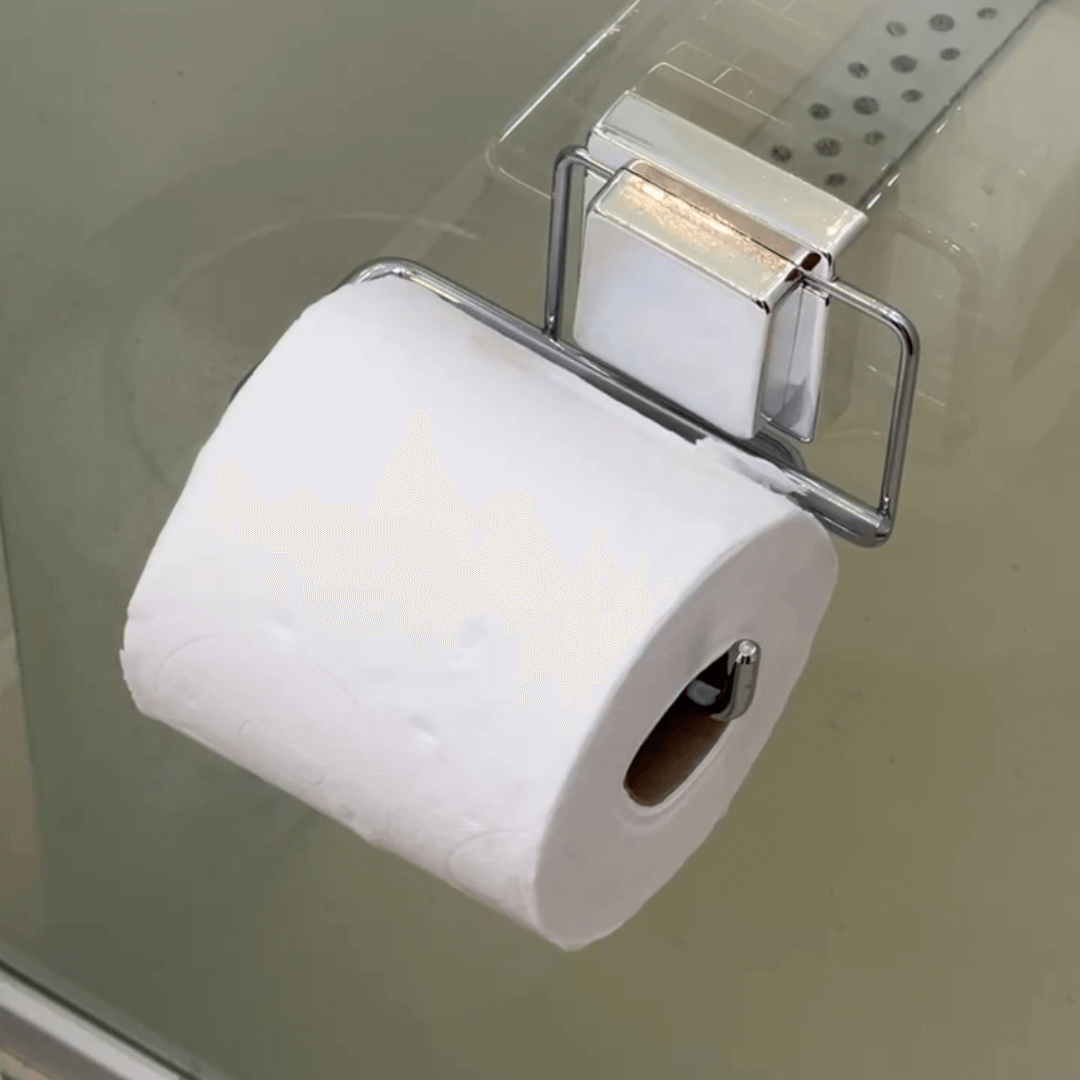 Suporte Para Rolo Papel Higiênico Com Ventosa Fixa Cromado
