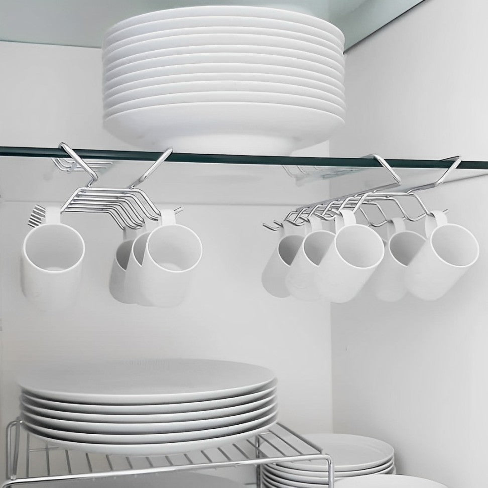 Suporte para Xícaras de Encaixar no Armário Cromado