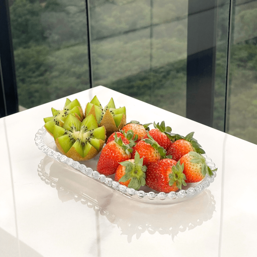 Travessa em Cristal de Chumbo Oval Pearl 24cm